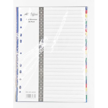 Divider Pvc A4 A-Z Rainbow 26 Part All Office