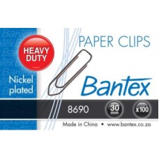 Paper Clips Bantex Boat Shape 30Mm Silver
