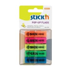 Stick N' Flags Sign Here Msg 5 Colour 5In1