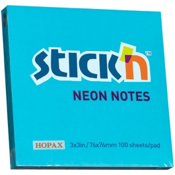 Stick N' Notes Neon 76 X 76Mm Blue