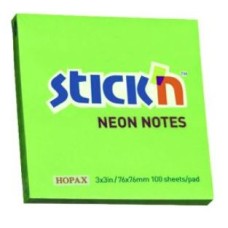 Stick N' Notes Neon 76 X 76Mm Lime