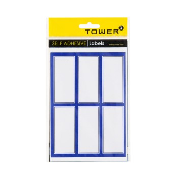 Tower Blue Border Labels 37 X 65Mm