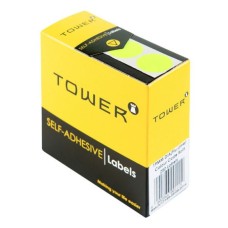 Tower Box Labels Round 19Mm Fl Lime