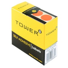 Tower Box Labels Round 19Mm Fl Orange