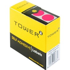 Tower Box Labels Round 19Mm Fl Pink
