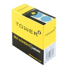 Tower Box Labels Round 19Mm Light Blue