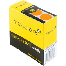 Tower Box Labels Round 19Mm Orange