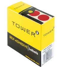 Tower Box Labels Round 19Mm Red