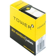 Tower Box Labels Round 19Mm White