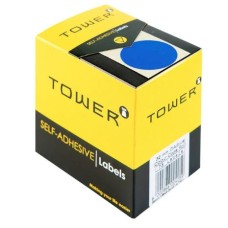 Tower Box Labels Round 25Mm Blue