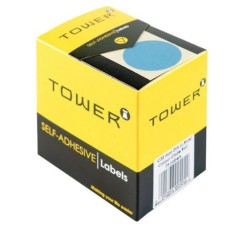 Tower Box Labels Round 32Mm Blue