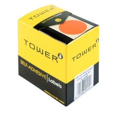 Tower Box Labels Round 32Mm Orange