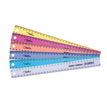 Ruler 30cm Treeline Assorted Colours