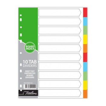 A4 10 Tab Divider Board Bright