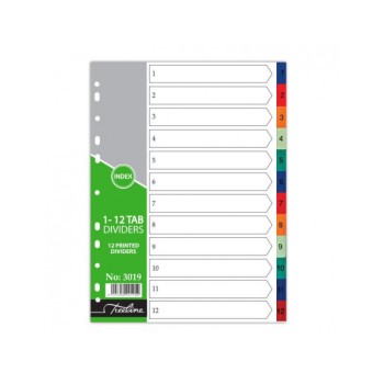 Pvc A4 Divider 1-12 Numbered Boarder