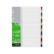 Divider Board A4 Numbered 1-31 Rainbow